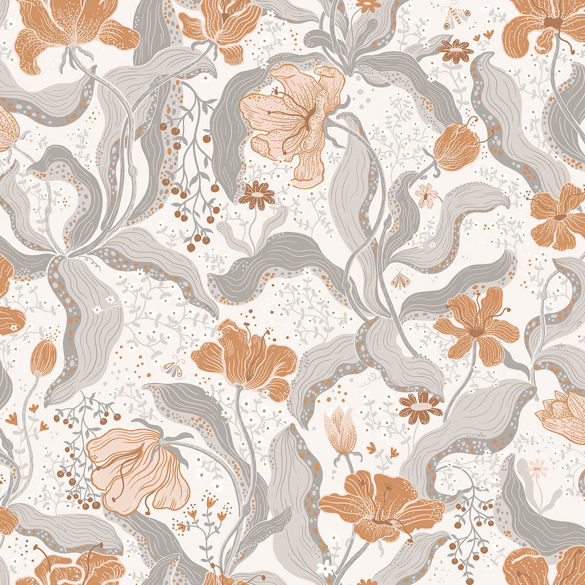 bodri-grey-tulip-garden-wallpaper-york-wallcoverings-2932-65114 - York Wallcoverings Papel pintado
