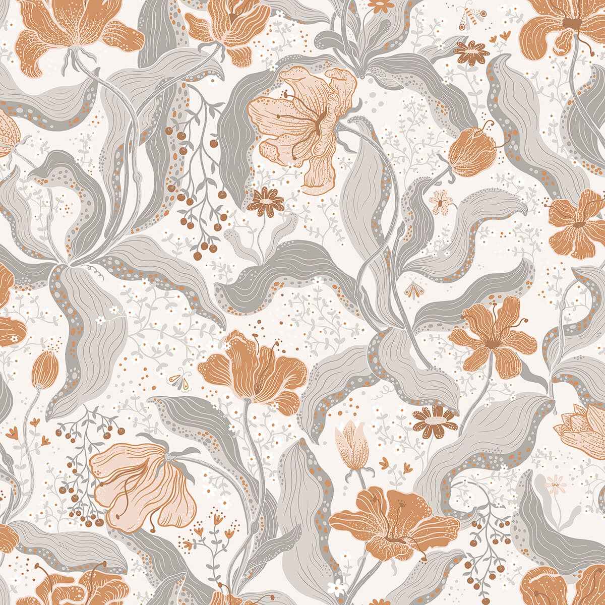 Bodri Grey Tulip Garden Wallpaper - York Wallcoverings - 2932-65114 - York Wallcoverings Wallpaper
