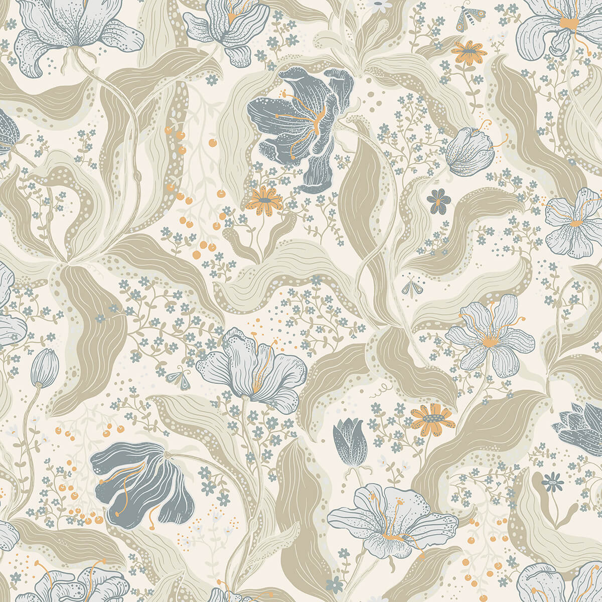 bodri-light-blue-tulip-garden-wallpaper-york-wallcoverings-2932-65115 - York Wallcoverings Papel pintado