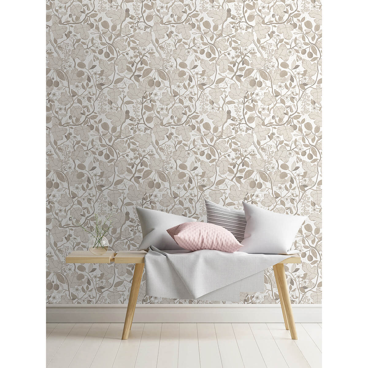 ewald-beige-garden-vines-wallpaper-york-wallcoverings-2932-65120 - York Wallcoverings Papel pintado