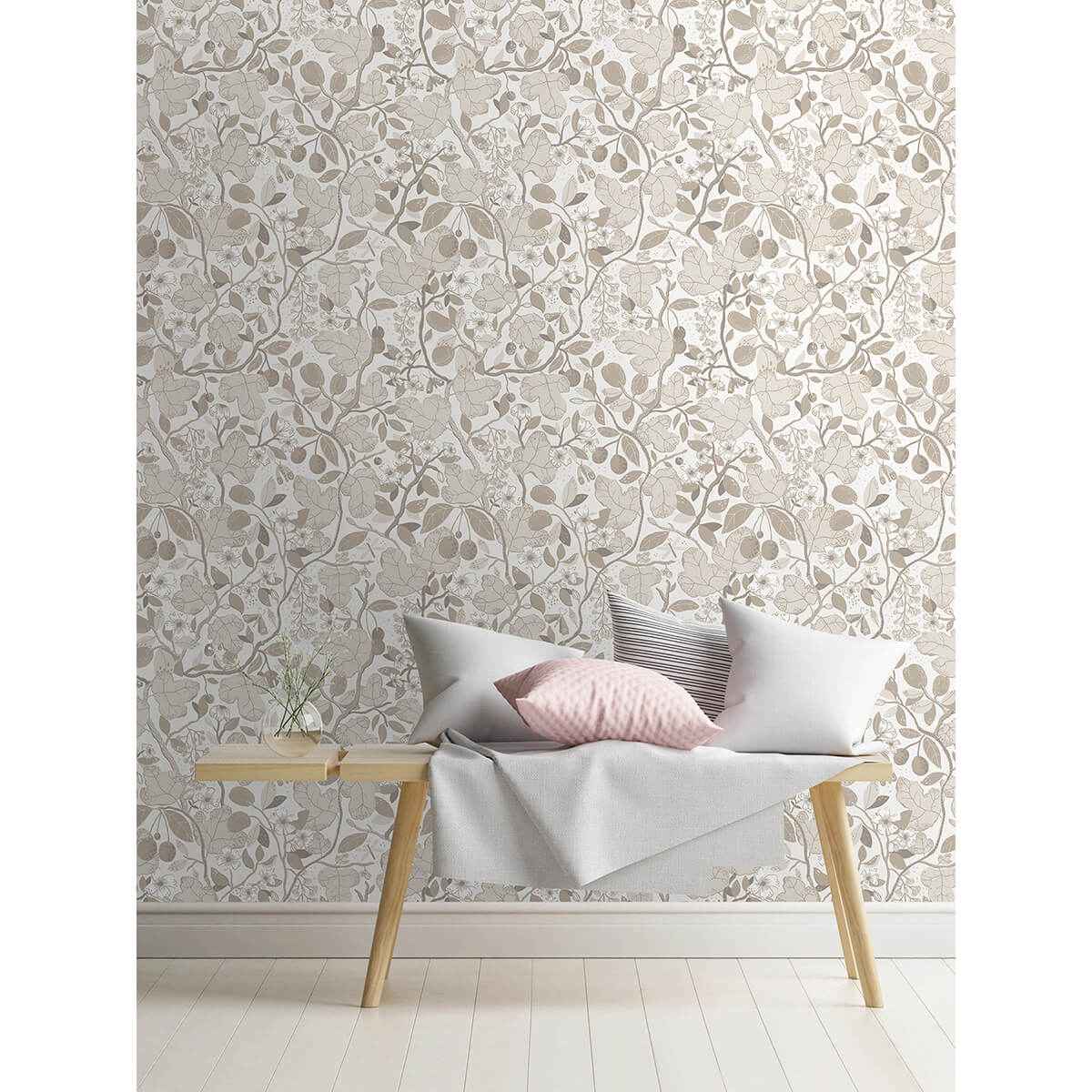 Ewald Beige Garden Vines Wallpaper - York Wallcoverings - 2932-65120 - York Wallcoverings Wallpaper