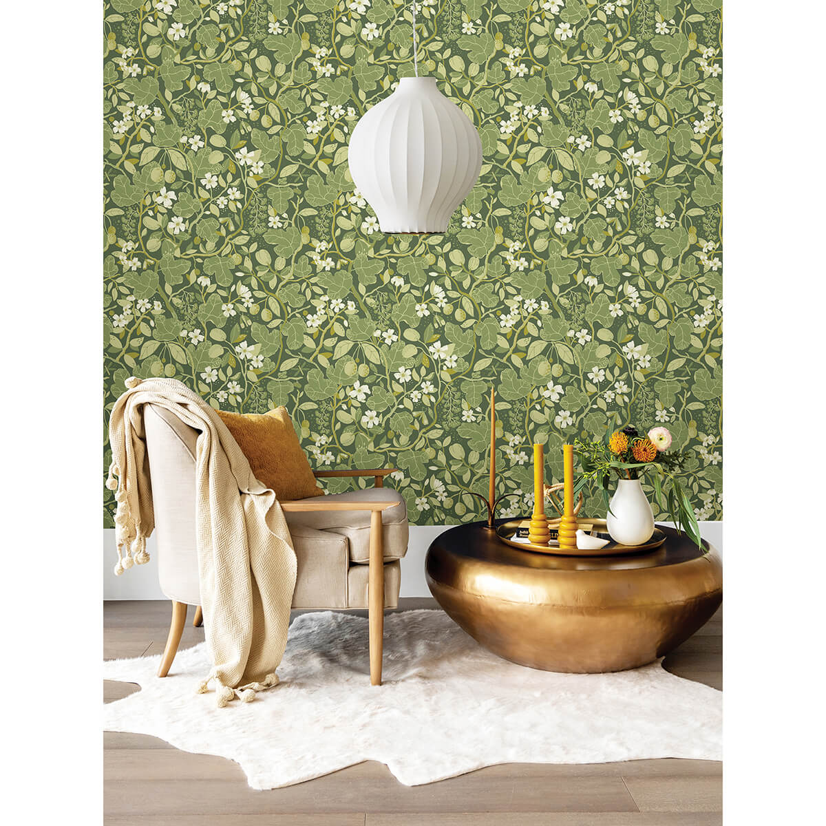 ewald-green-garden-vines-wallpaper-york-wallcoverings-2932-65121 - York Wallcoverings Papel pintado