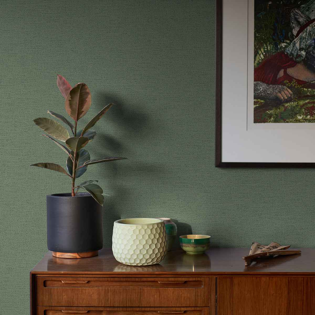 Estefan Dark Green Distressed Texture Wallpaper - York Wallcoverings - 4044-37178-7 - York Wallcoverings Wallpaper