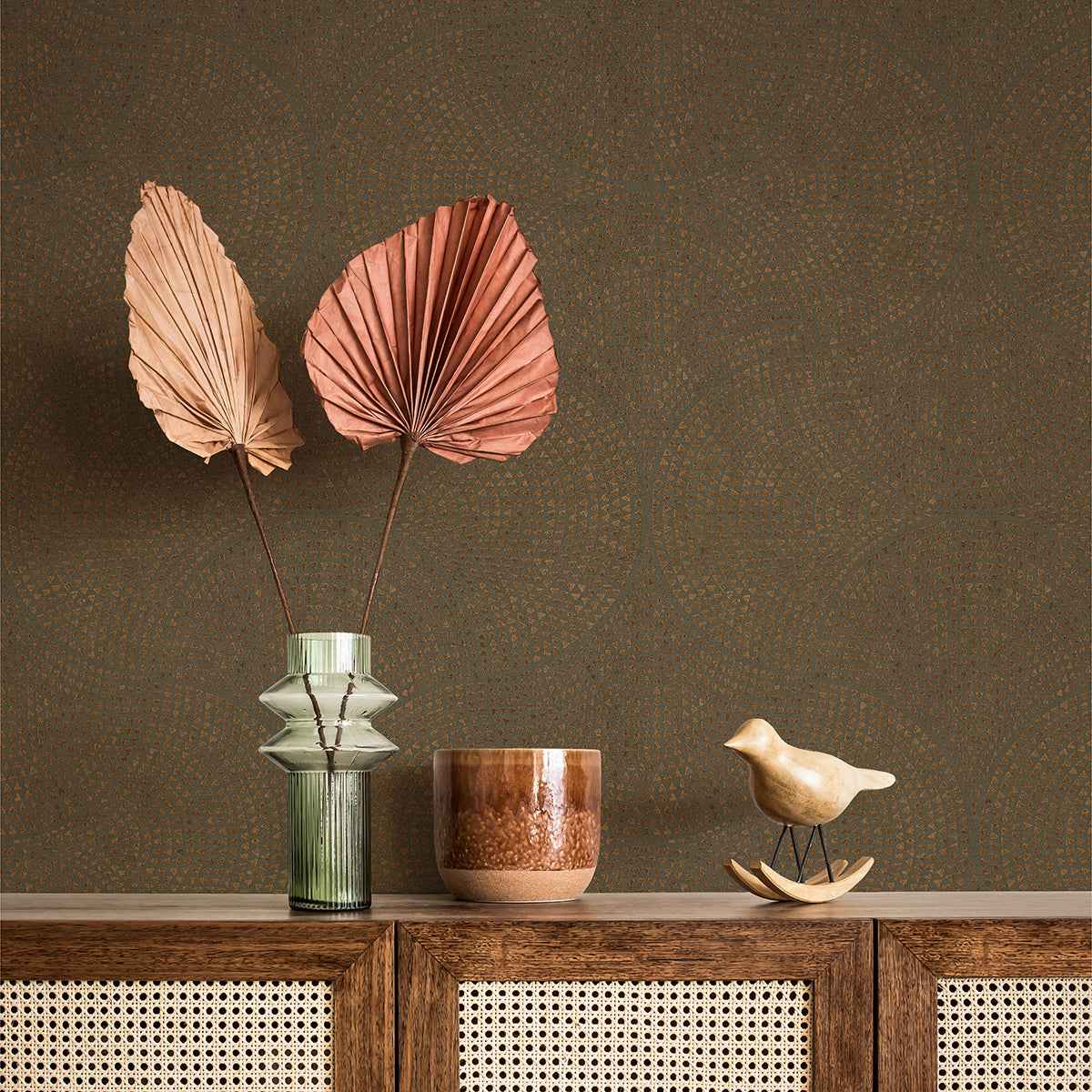 Bel Air Copper Fan Wallpaper - York Wallcoverings - 4044-38027-3 - York Wallcoverings Wallpaper