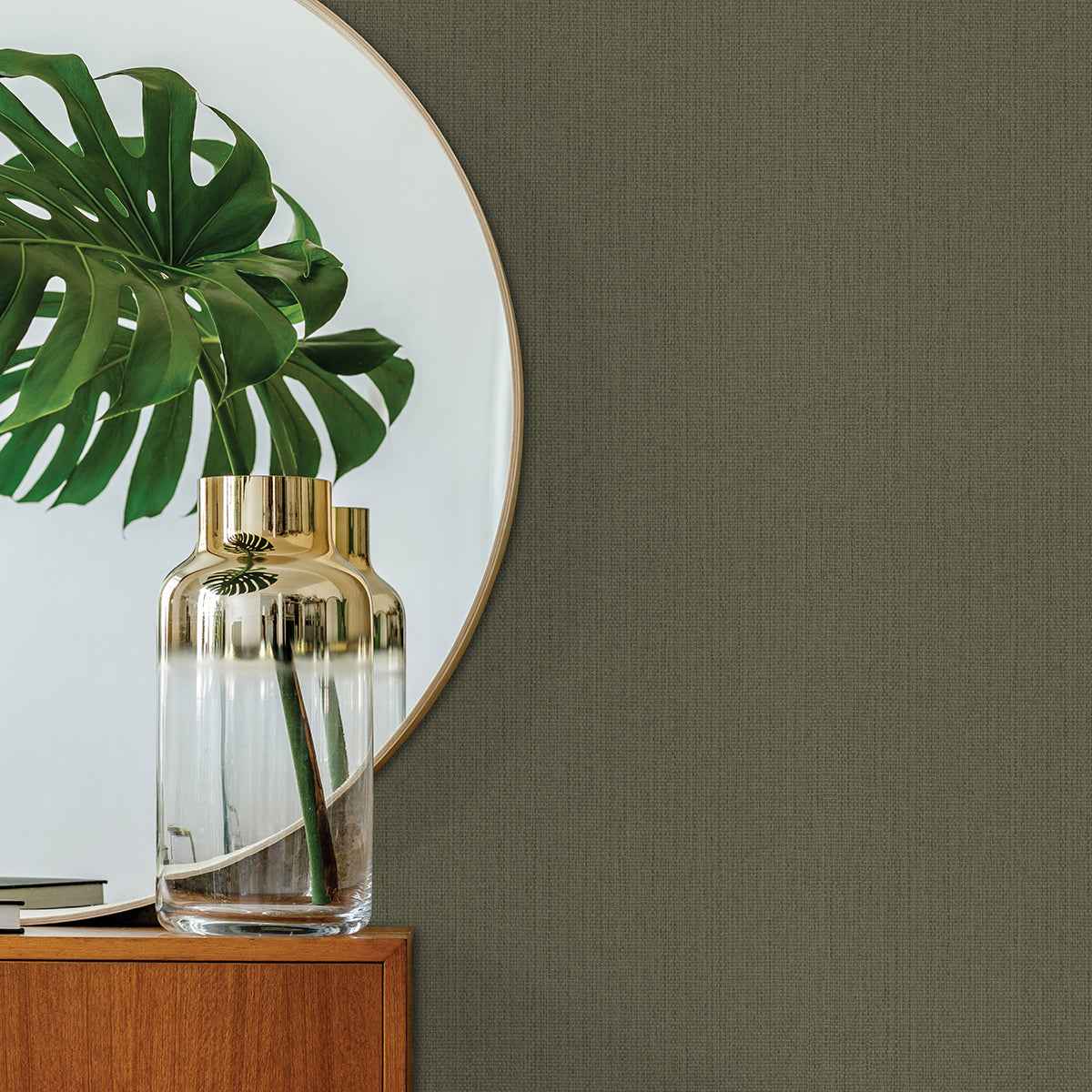 Hoshi Green Woven Wallpaper - York Wallcoverings - 4035-407945 - York Wallcoverings Wallpaper