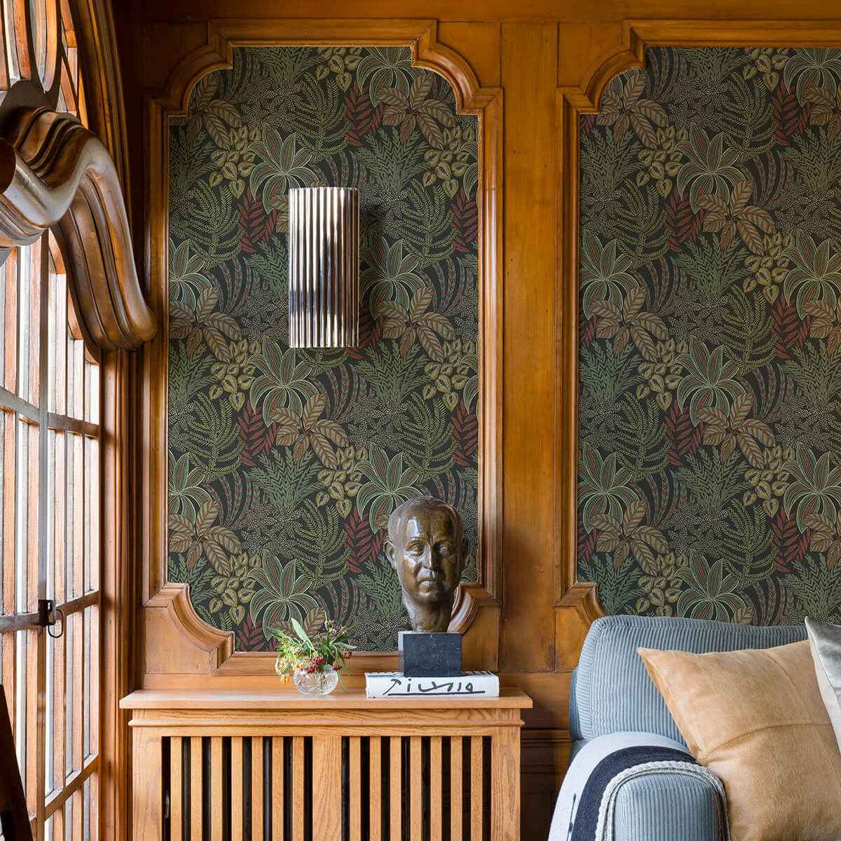 Sumner Black Woodland Botanical Wallpaper - York Wallcoverings - 2970-13902 - York Wallcoverings Wallpaper