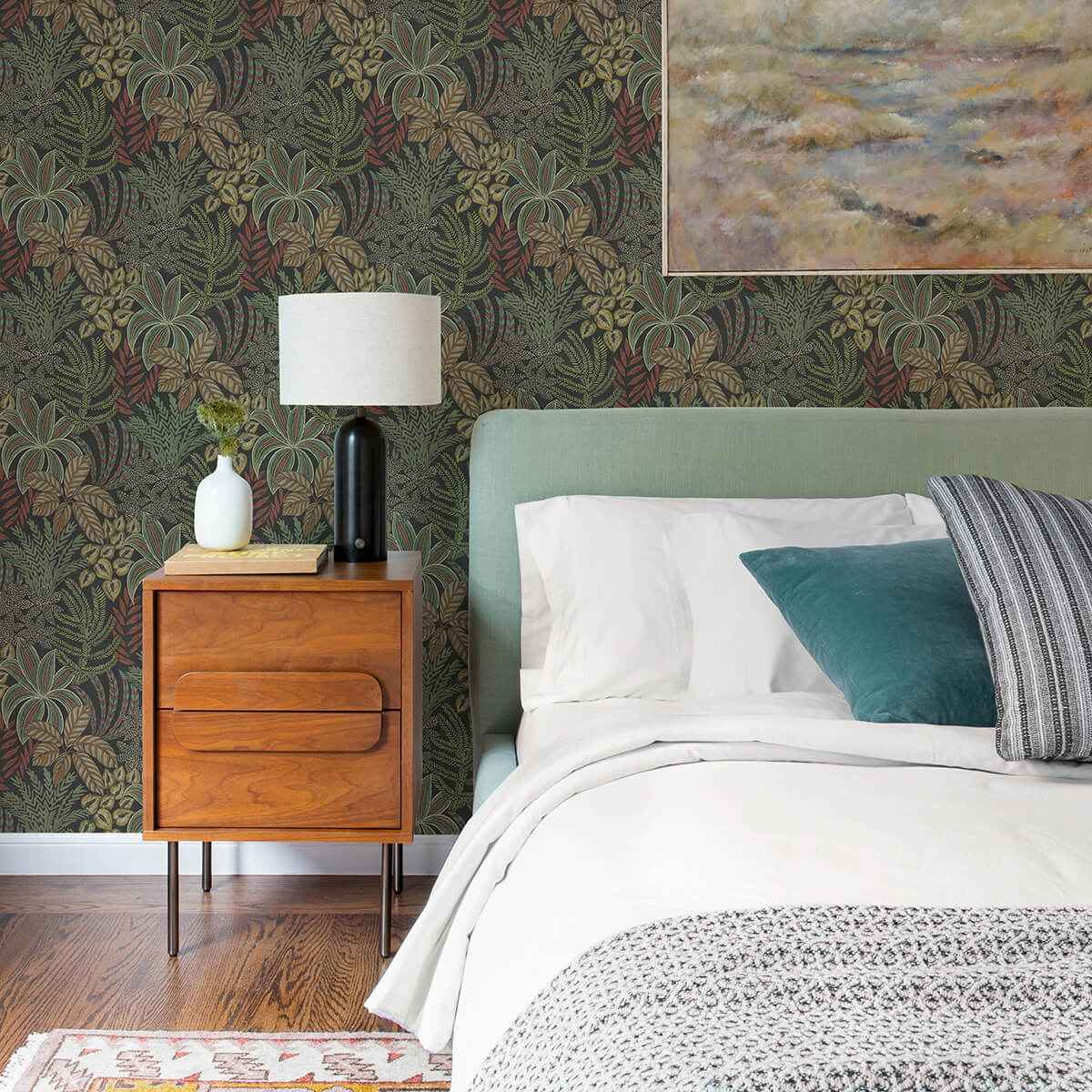Sumner Black Woodland Botanical Wallpaper - York Wallcoverings - 2970-13902 - York Wallcoverings Wallpaper