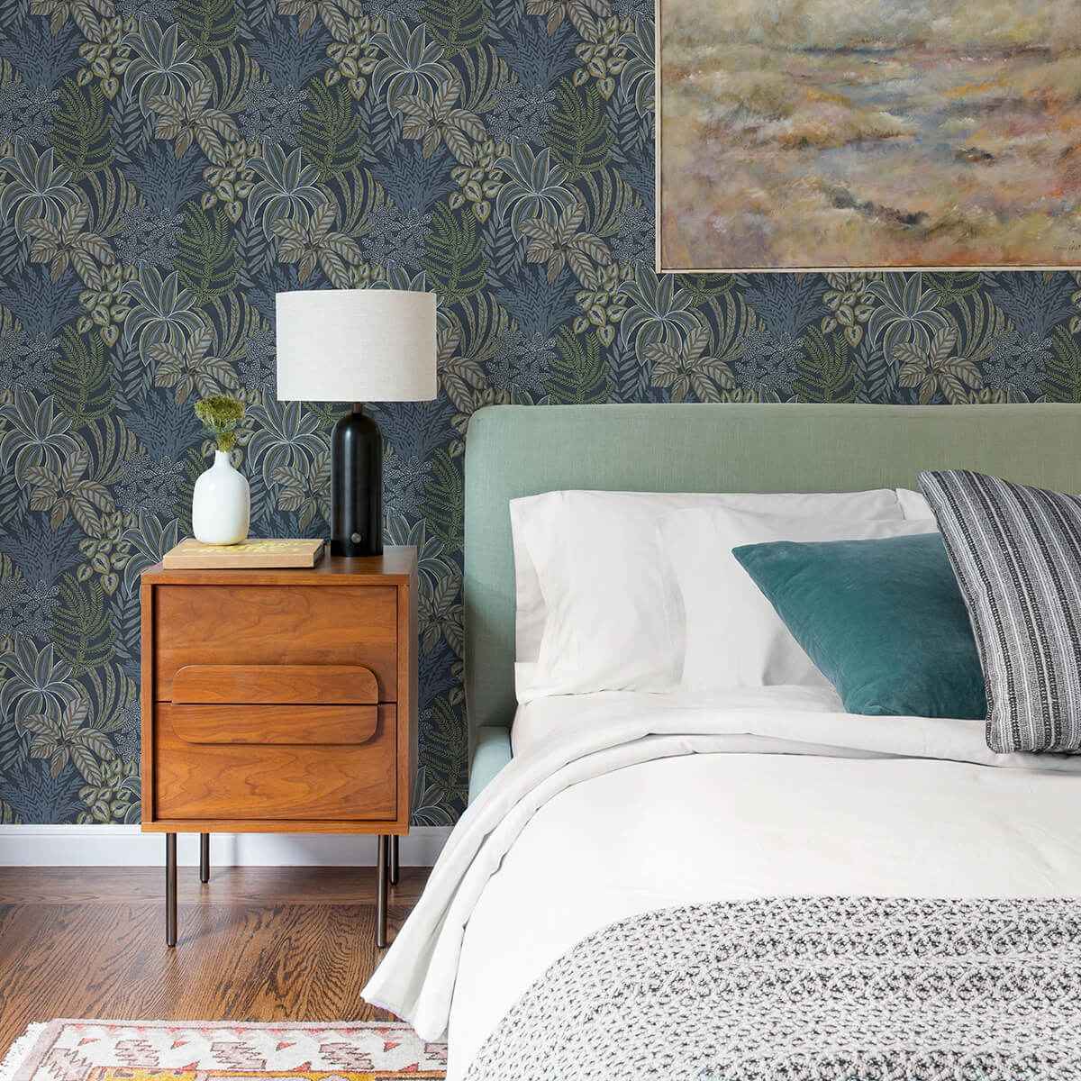 Sumner Navy Woodland Botanical Wallpaper - York Wallcoverings - 2970-13904 - York Wallcoverings Wallpaper