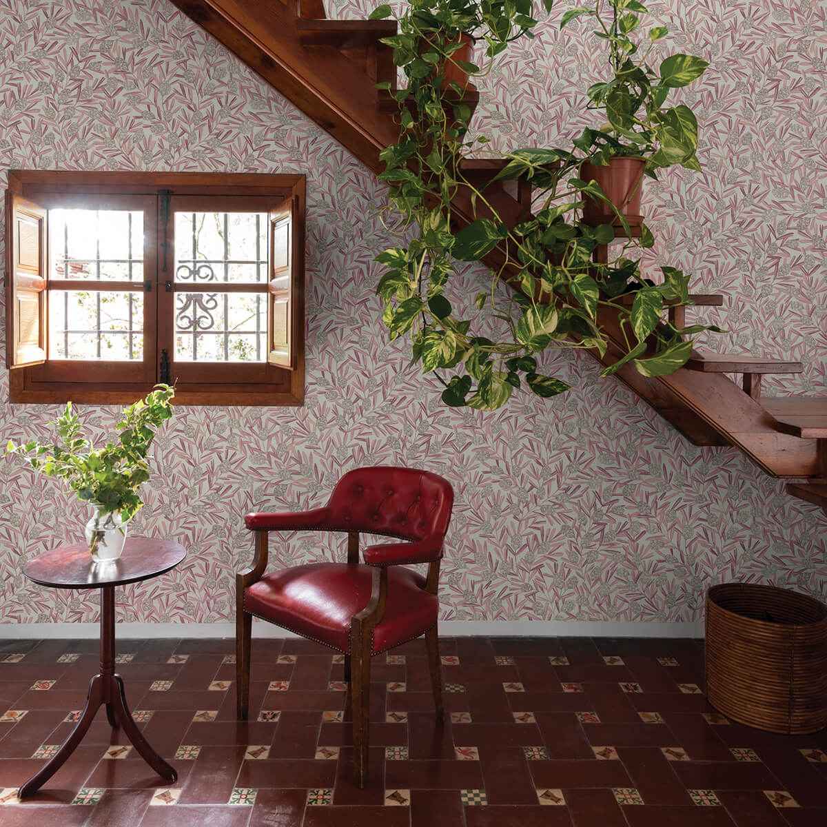 Zulma Pink Decorative Botanical Wallpaper - York Wallcoverings - 2970-26104 - York Wallcoverings Wallpaper