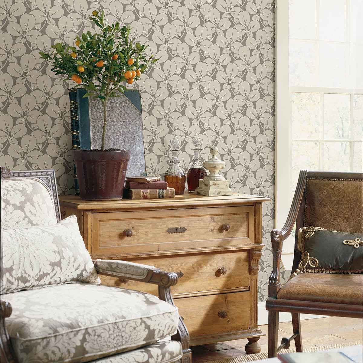 Robert Grey Clover Wallpaper - York Wallcoverings - 2970-26106 - York Wallcoverings Wallpaper