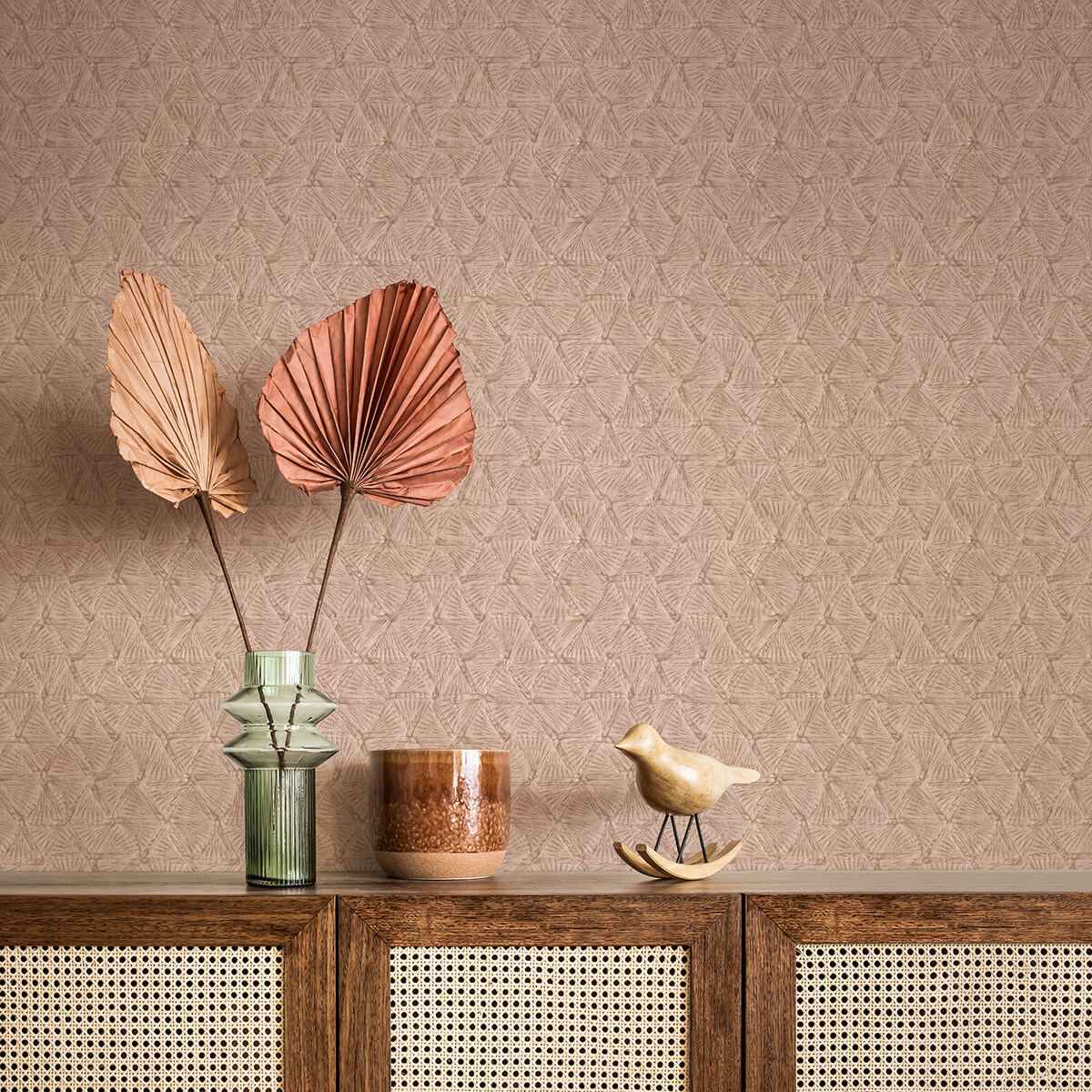 Wright Rose Gold Textured Triangle Wallpaper - York Wallcoverings - 2970-26118 - York Wallcoverings Wallpaper