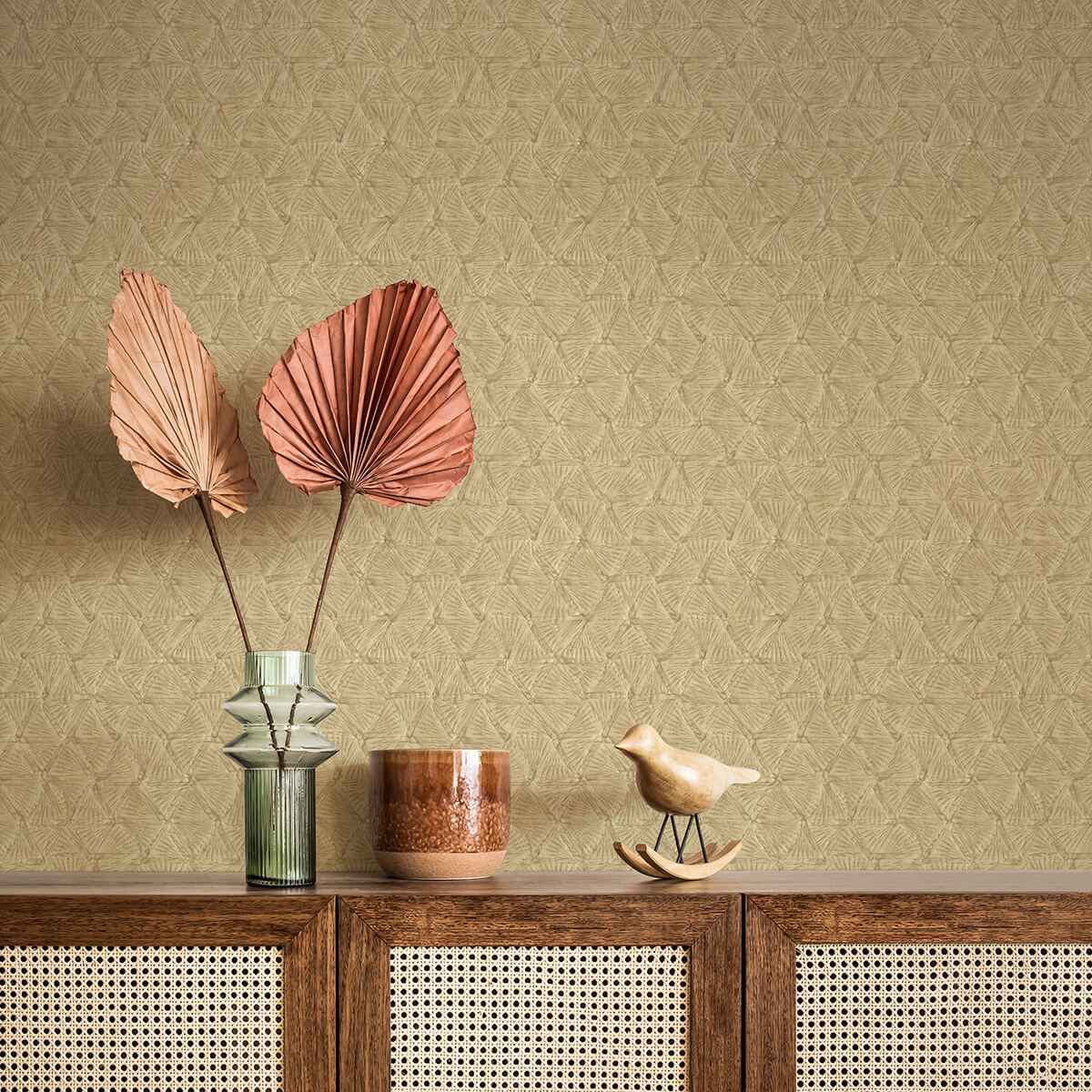 Wright Gold Textured Triangle Wallpaper - York Wallcoverings - 2970-26119 - York Wallcoverings Wallpaper