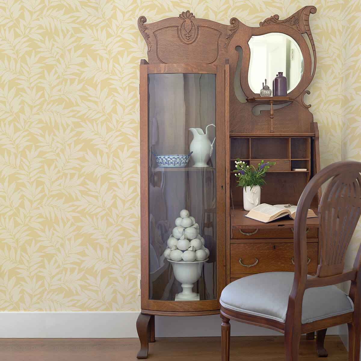 Morris Yellow Leaf Wallpaper - York Wallcoverings - 2970-26120 - York Wallcoverings Wallpaper