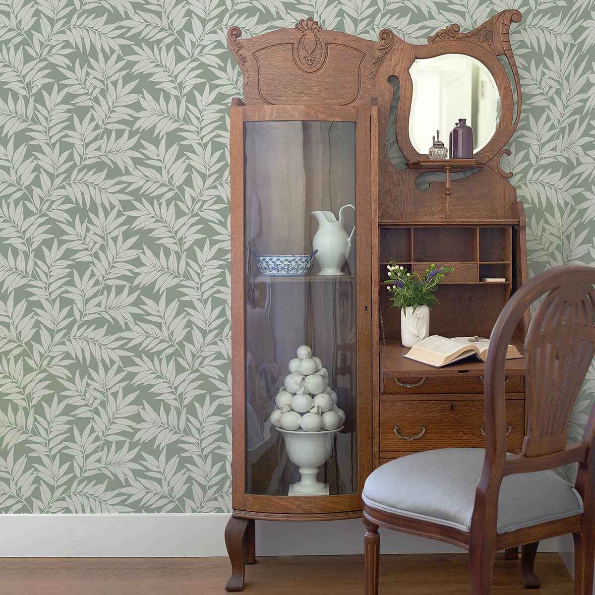 Morris Green Leaf Wallpaper - York Wallcoverings - 2970-26122 - York Wallcoverings Wallpaper