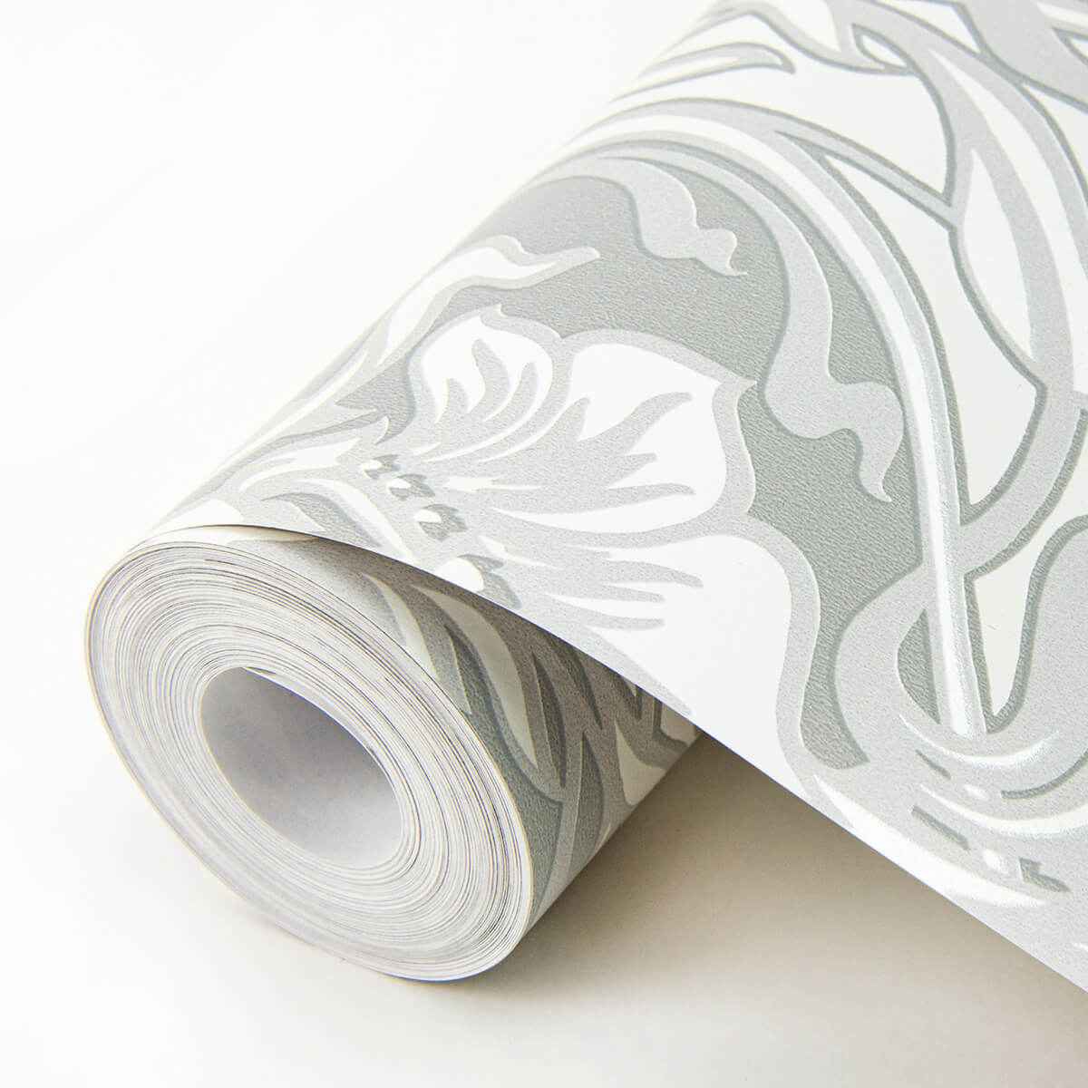 Mucha Off White Botanical Ogee Wallpaper - York Wallcoverings - 2970-26149 - York Wallcoverings Wallpaper