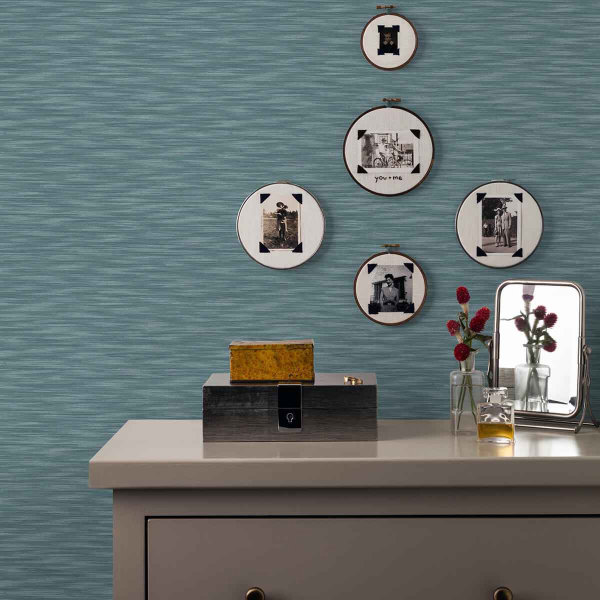 Benson Dark Blue Variegated Stripe Wallpaper - York Wallcoverings - 2970-26154 - York Wallcoverings Wallpaper