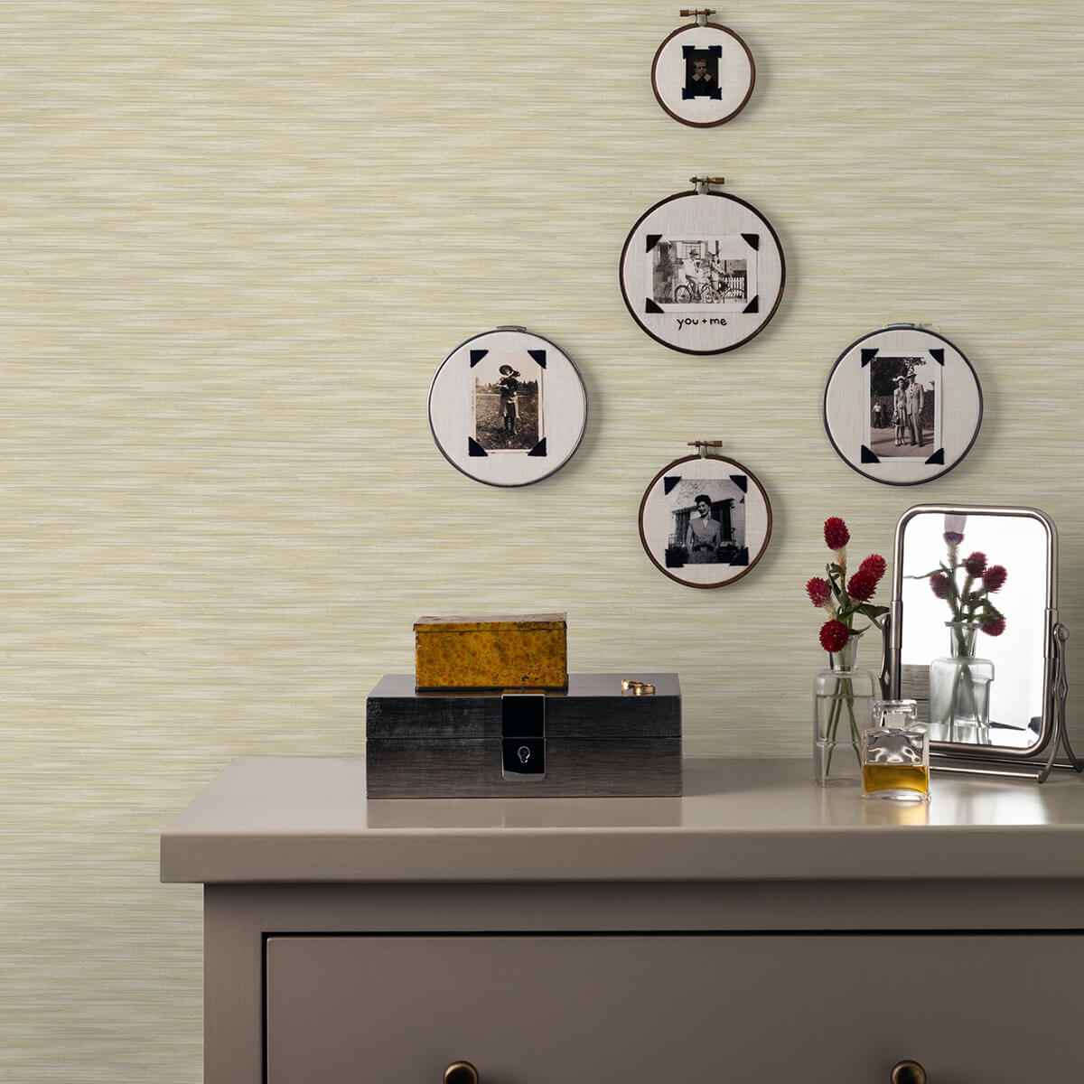 Benson Yellow Variegated Stripe Wallpaper - York Wallcoverings - 2970-26156 - York Wallcoverings Wallpaper