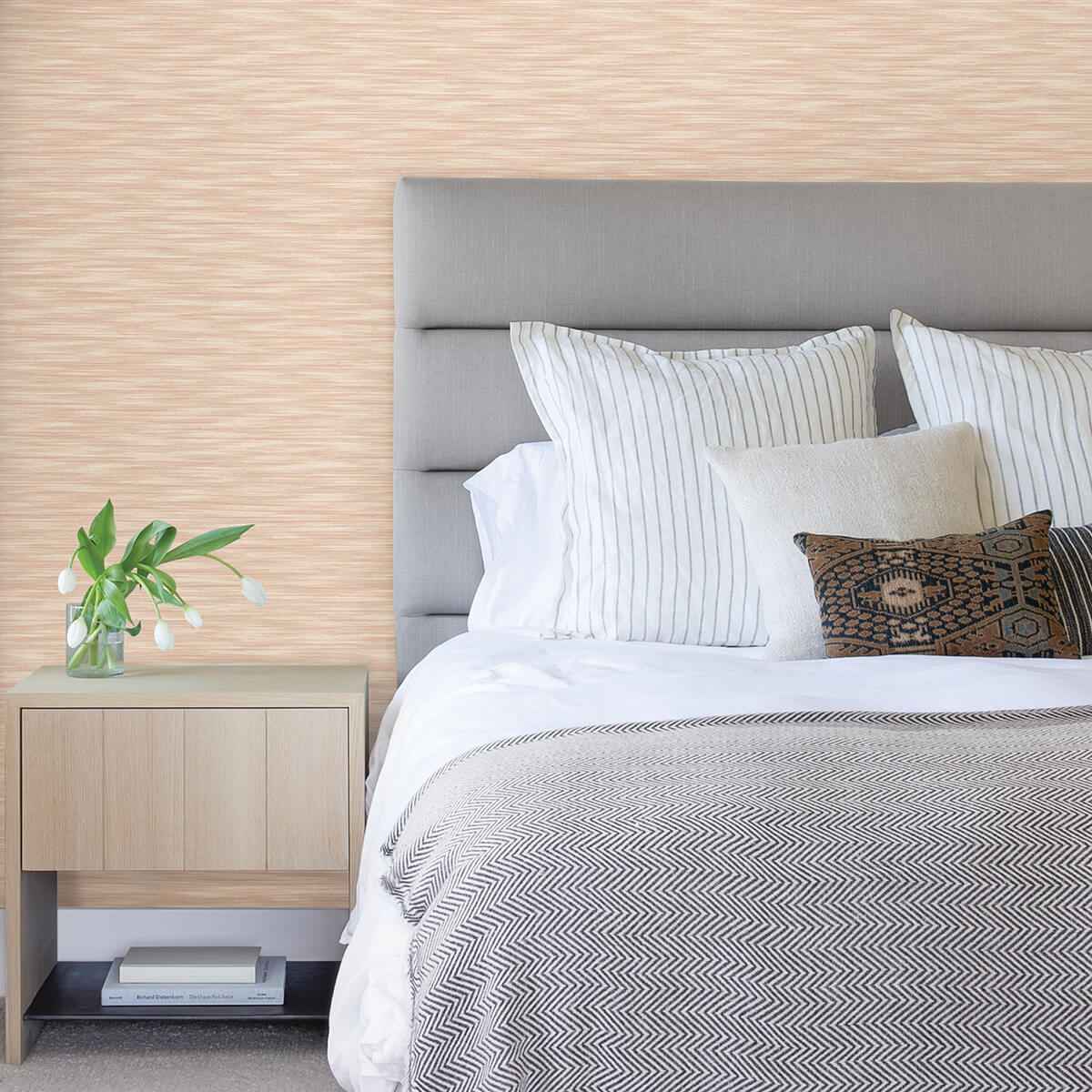 Benson Coral Variegated Stripe Wallpaper - York Wallcoverings - 2970-26159 - York Wallcoverings Wallpaper