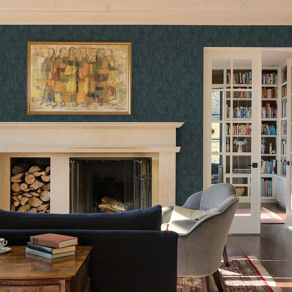 selwyn-flock-dark-blue-floral-wallpaper-york-wallcoverings-2970-87356