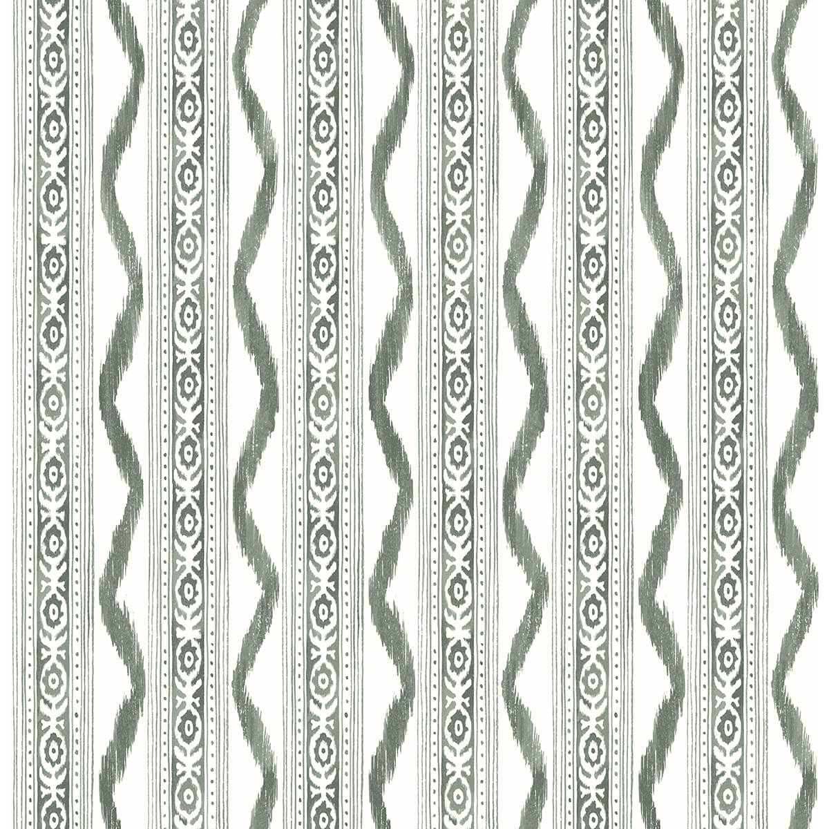 rhys-green-ikat-stripe-wallpaper-york-wallcoverings-ast4347 - York Wallcoverings Wallpaper