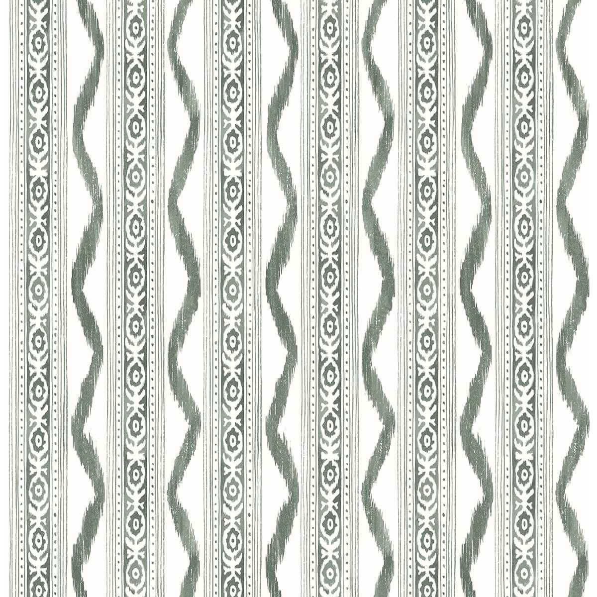 Rhys Green IKAT Stripe Wallpaper - York Wallcoverings - AST4347