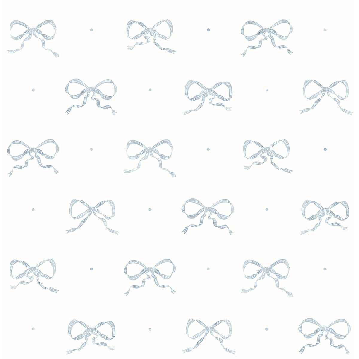 Emma Blue Heather Large Bow Wallpaper - York Wallcoverings - AST4356 - York Wallcoverings Wallpaper