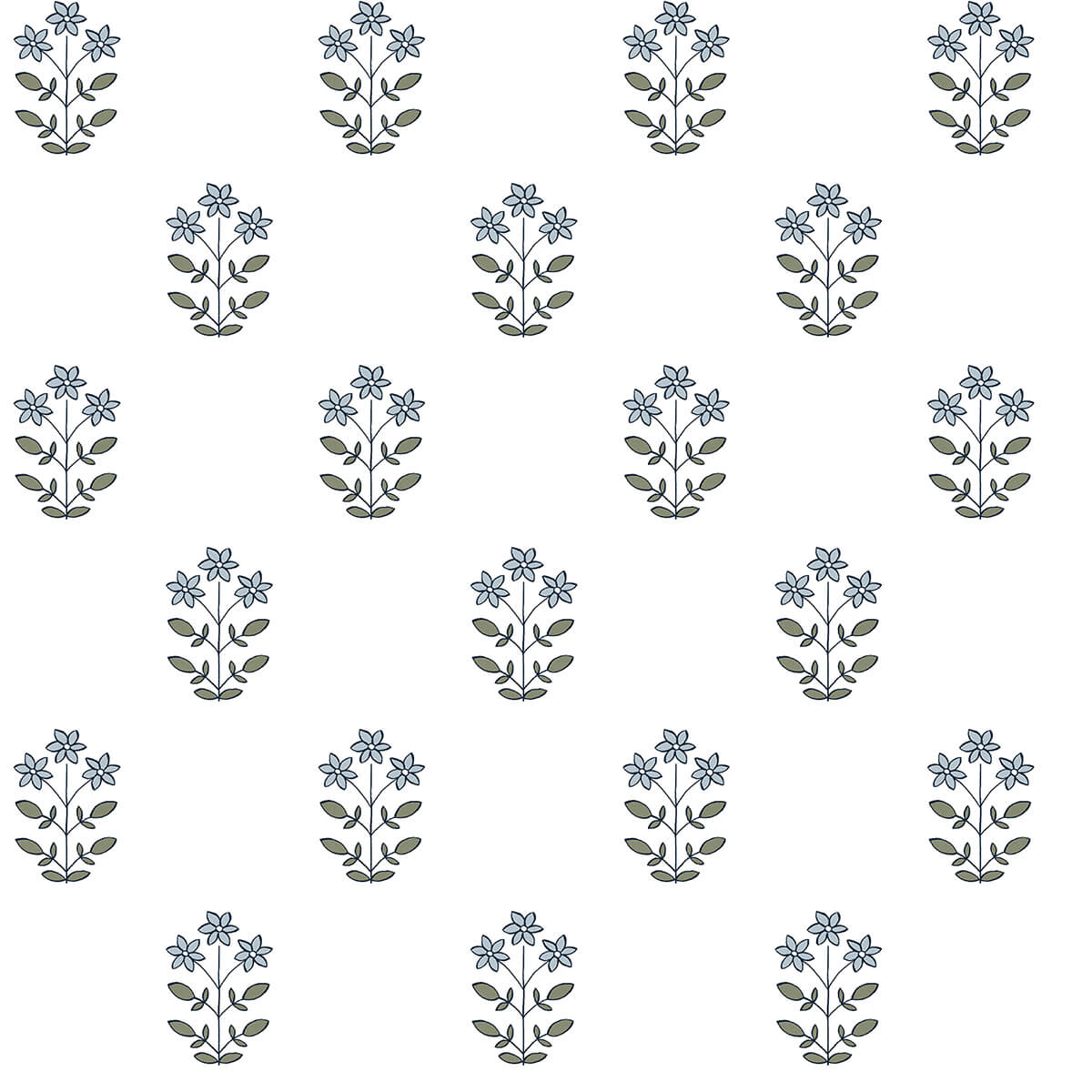 kit-blue-heather-floral-wallpaper-york-wallcoverings-ast4358 - York Wallcoverings Wallpaper