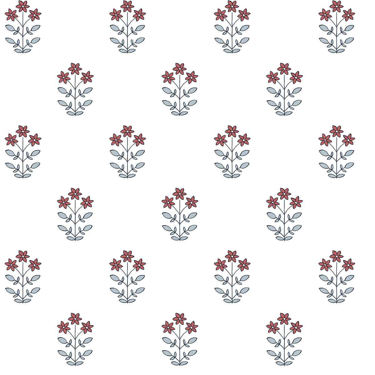 Kit Red Floral Wallpaper - York Wallcoverings - AST4361 - York Wallcoverings Wallpaper