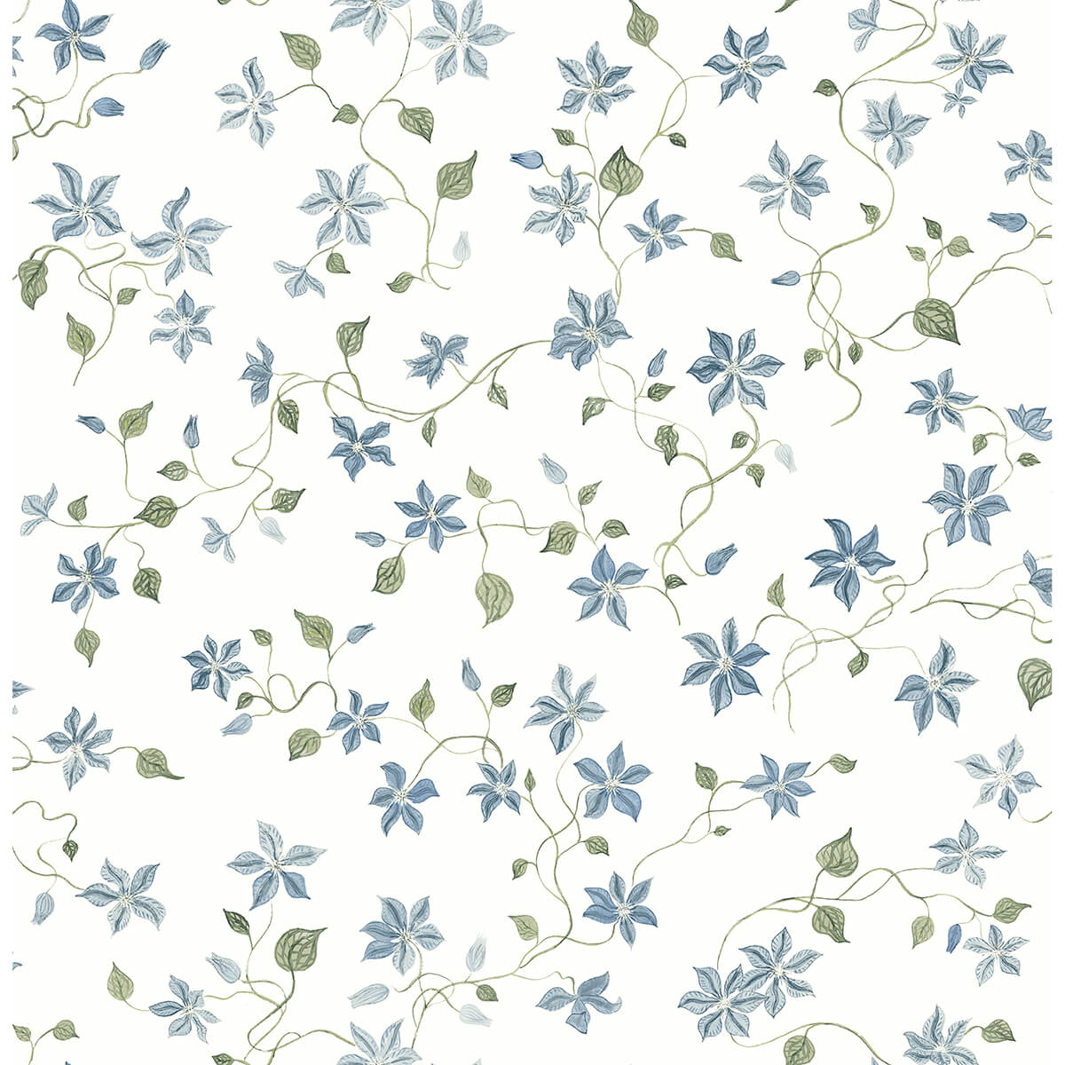 betsy-blue-heather-floral-trail-wallpaper-york-wallcoverings-ast4364 - York Wallcoverings Papel pintado