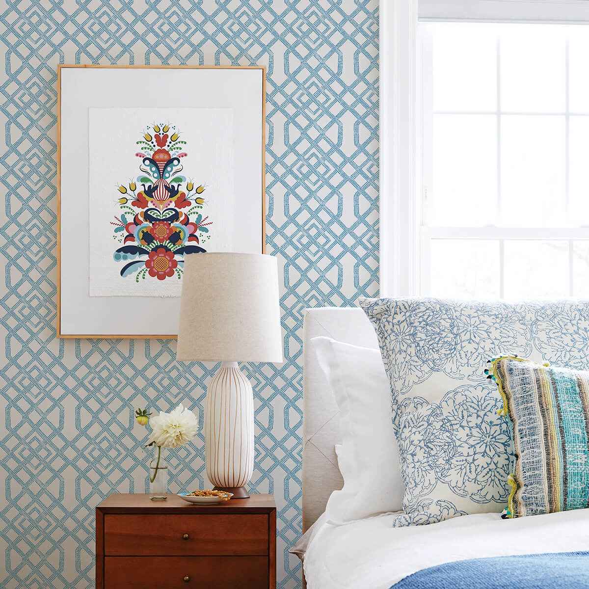Blue Tanner Peel & Stick Wallpaper - York Wallcoverings - NUS4384 - York Wallcoverings Wallpaper