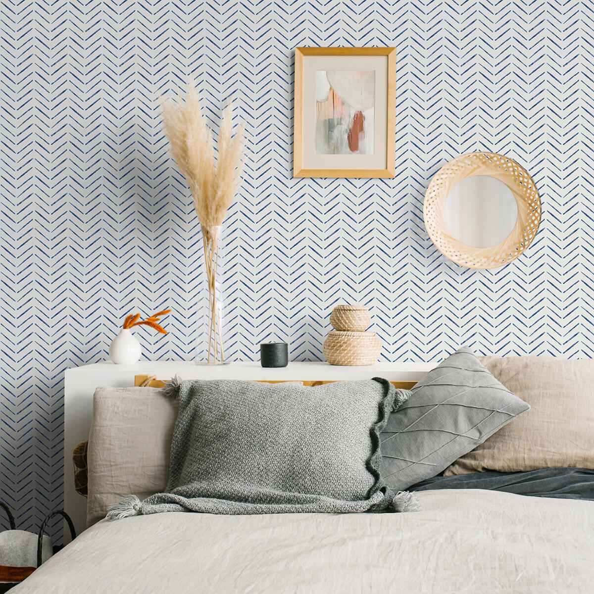 Indigo Holden Peel & Stick Wallpaper - York Wallcoverings - NUS4389 - York Wallcoverings Wallpaper