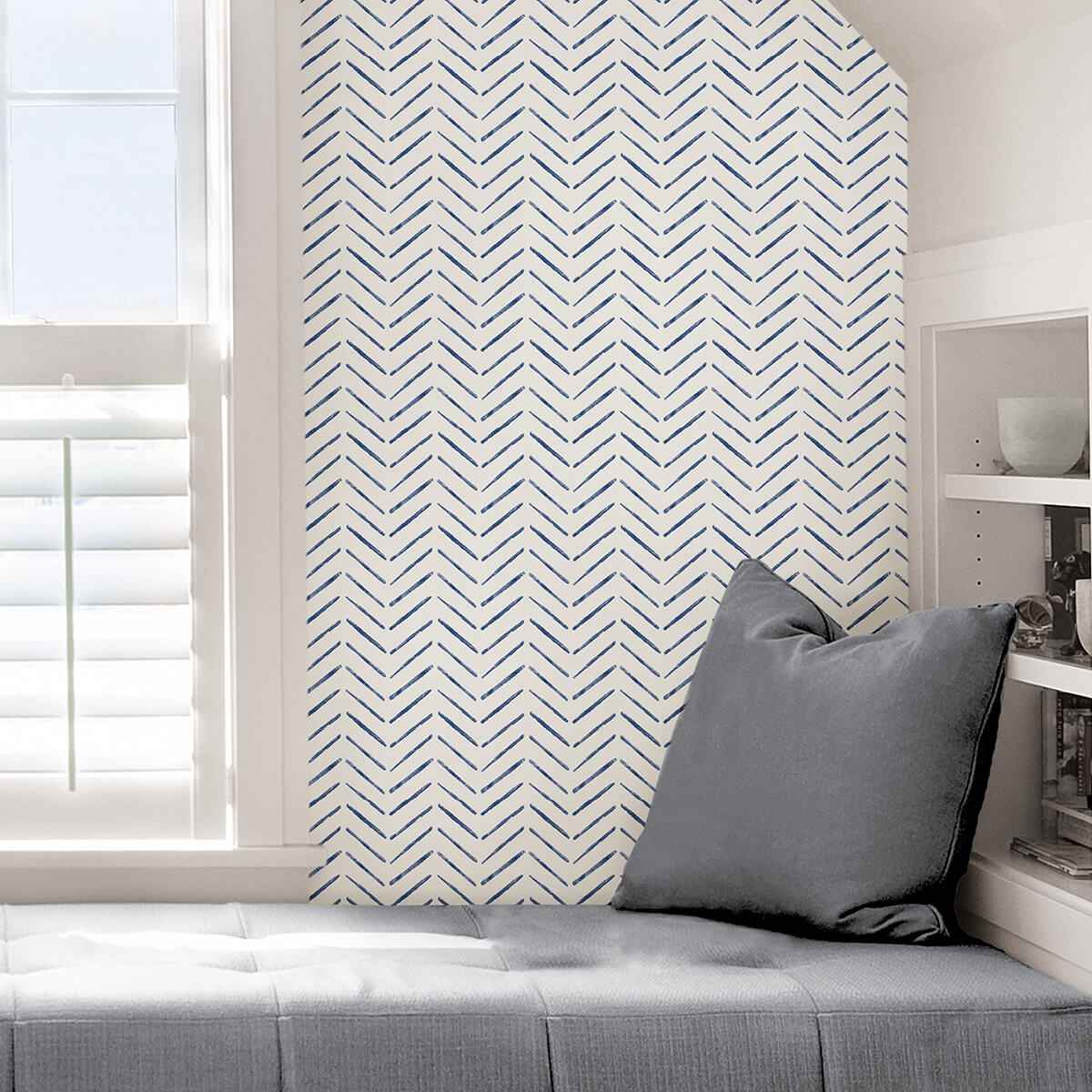Indigo Holden Peel & Stick Wallpaper - York Wallcoverings - NUS4389 - York Wallcoverings Wallpaper