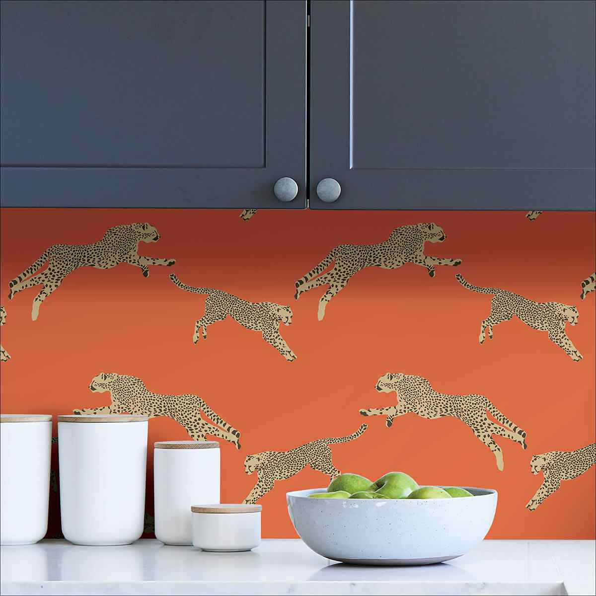 Clementine Leaping Cheetah Peel & Stick - York Wallcoverings - SCS4275 - York Wallcoverings Wallpaper