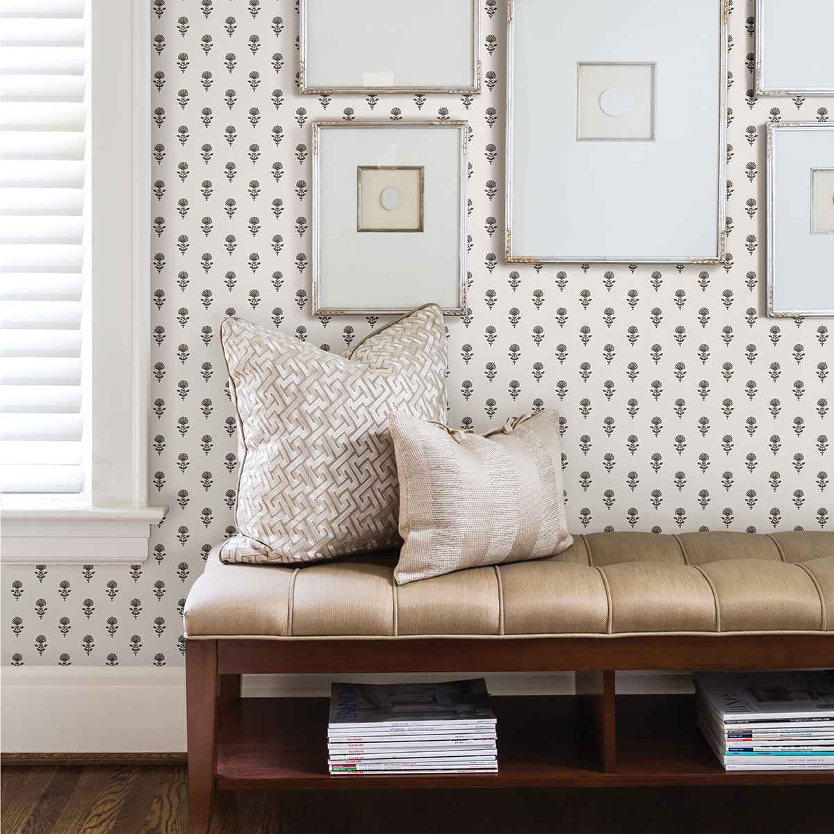 Libby Stone Mini Floral Wallpaper - York Wallcoverings - AST4335 - York Wallcoverings Wallpaper