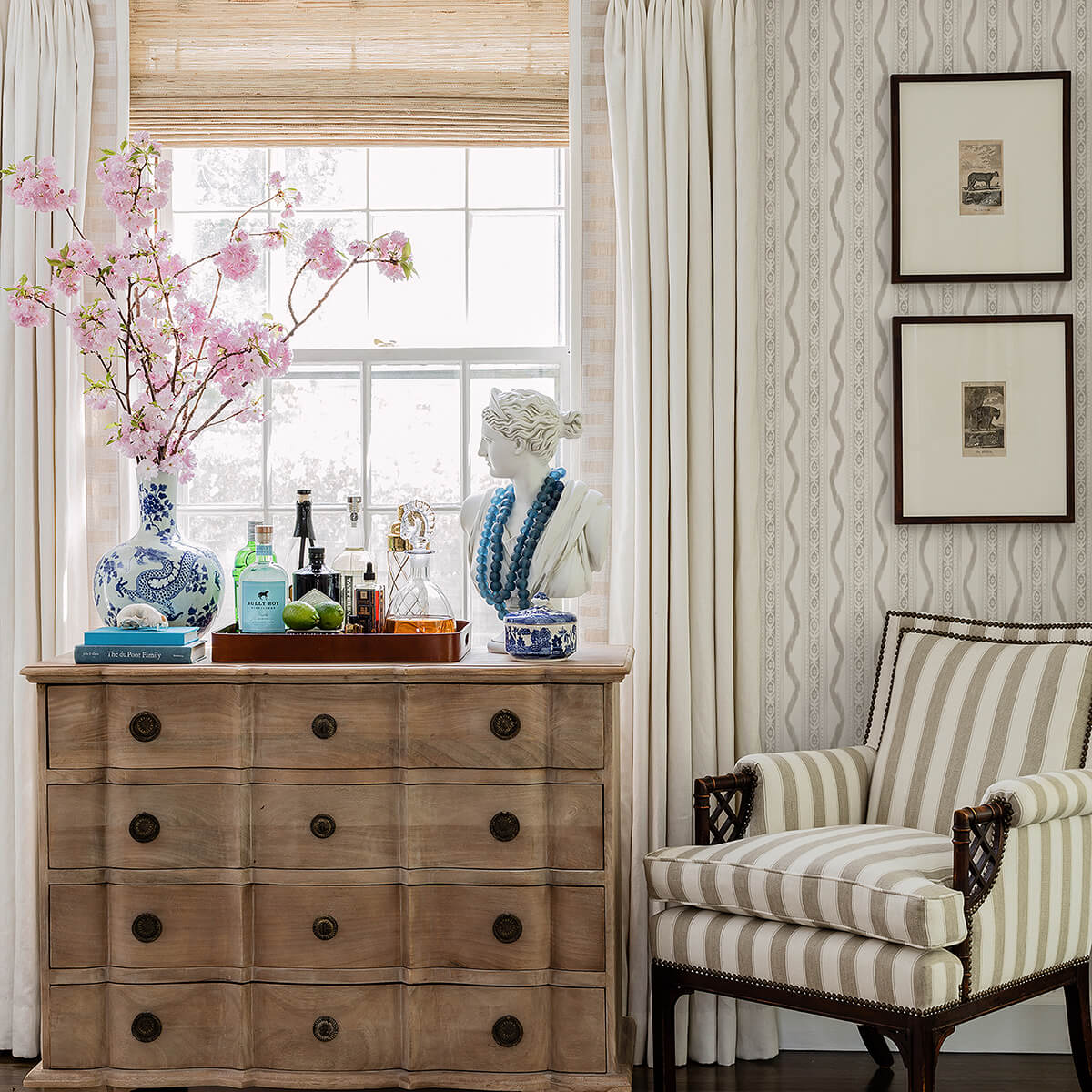 rhys-stone-ikat-stripe-wallpaper-york-wallcoverings-ast4348 - York Wallcoverings Wallpaper
