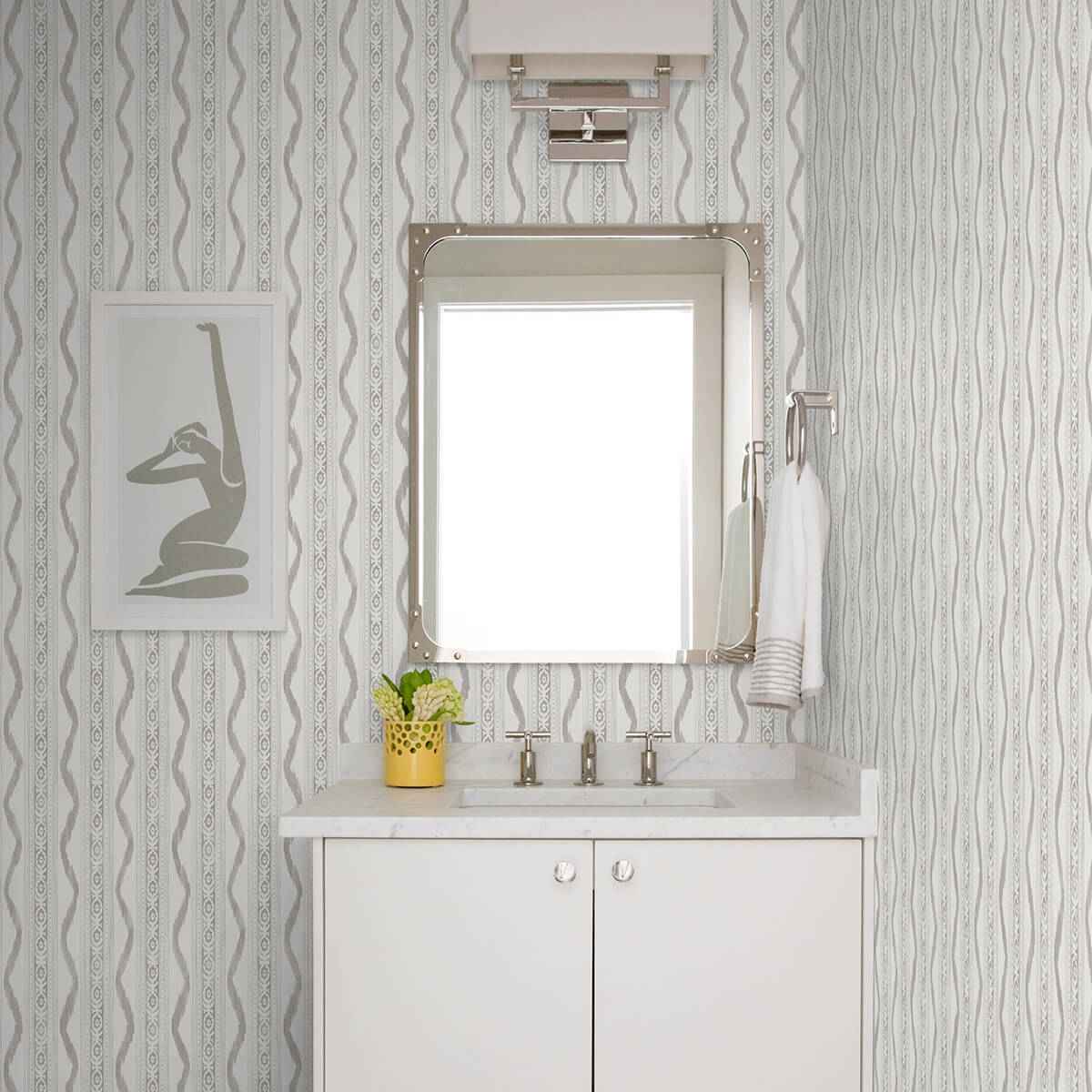 Rhys Stone IKAT Stripe Wallpaper - York Wallcoverings - AST4348 - York Wallcoverings Wallpaper