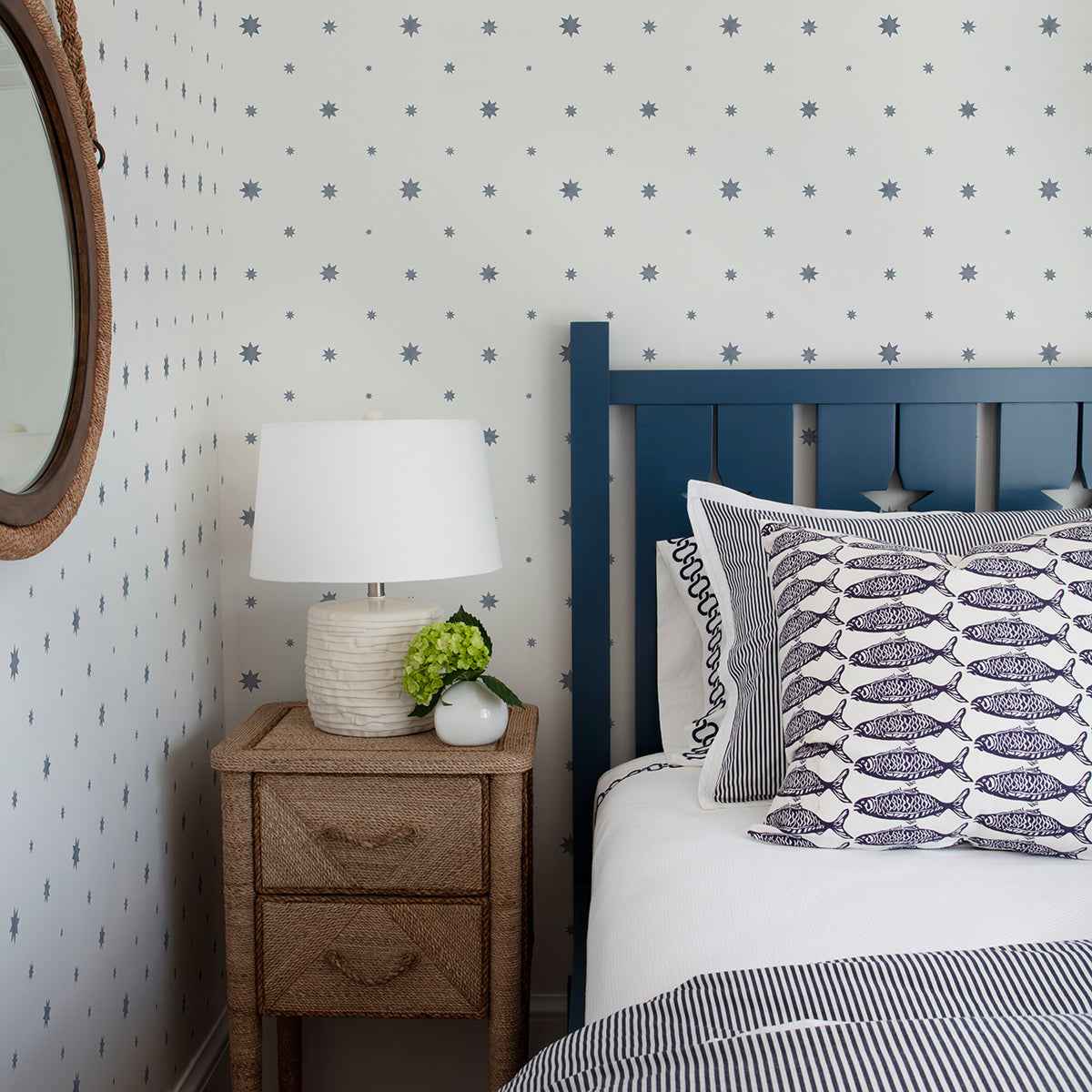 Henry Blue Starburst Wallpaper - York Wallcoverings - AST4351 - York Wallcoverings Wallpaper