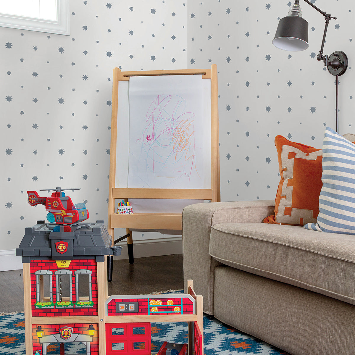 henry-blue-starburst-wallpaper-york-wallcoverings-ast4351 - York Wallcoverings Wallpaper