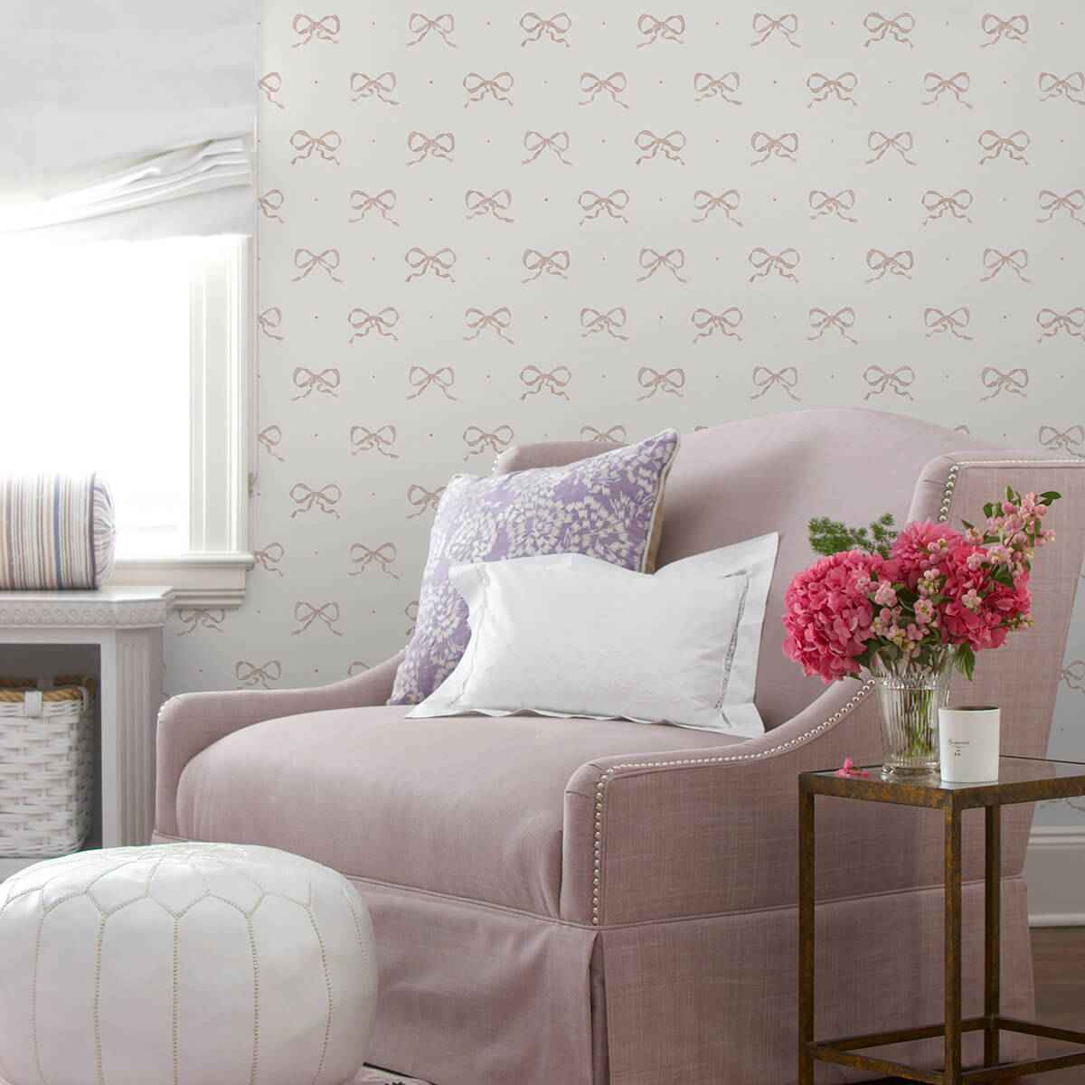 Emma Petal Large Bow Wallpaper - York Wallcoverings - AST4354 - York Wallcoverings Wallpaper