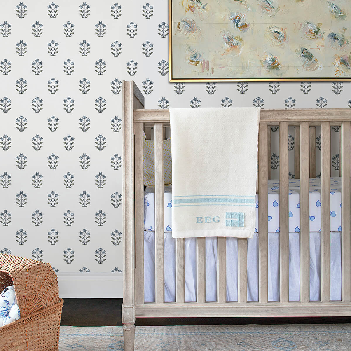 kit-blue-heather-floral-wallpaper-york-wallcoverings-ast4358 - York Wallcoverings Wallpaper
