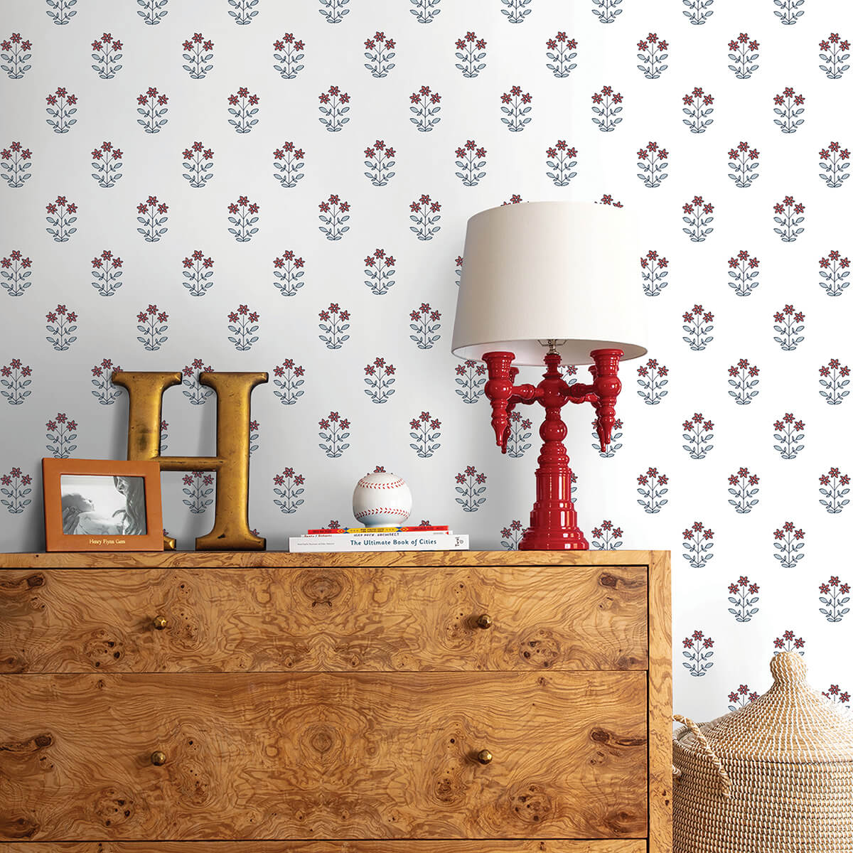 kit-red-floral-wallpaper-york-wallcoverings-ast4361 - York Wallcoverings Wallpaper