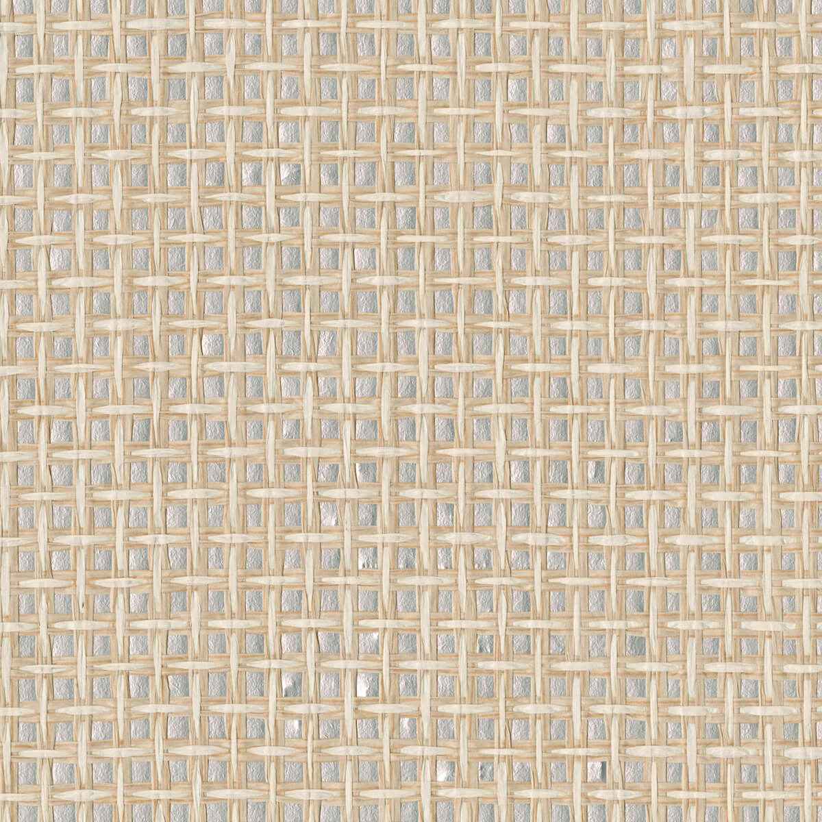 Aki Silver Paper Weave Grasscloth Wallpaper - York Wallcoverings - 2972-54774