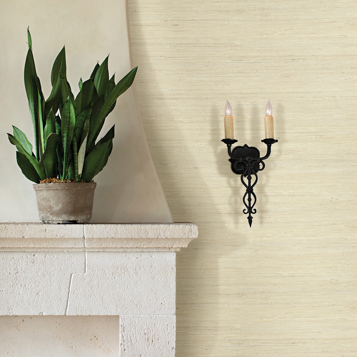 battan-cream-jute-grasscloth-wallpaper-york-wallcoverings-2972-65651 - York Wallcoverings Wallpaper