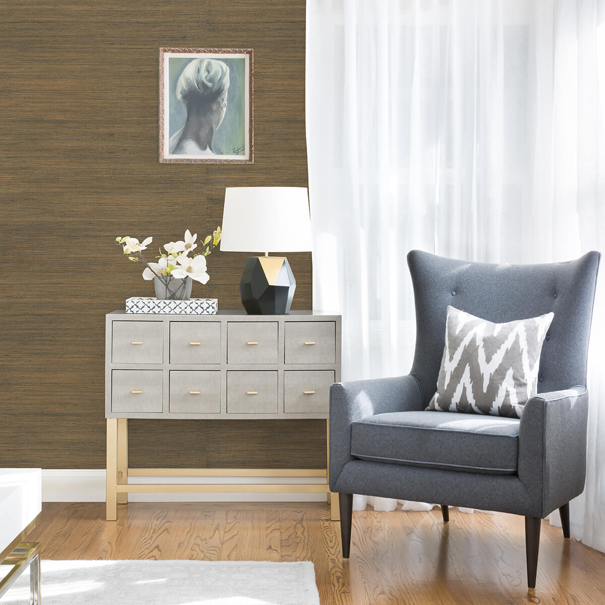 caihon-slate-sisal-grasscloth-wallpaper-york-wallcoverings-2972-86118 - York Wallcoverings Wallpaper