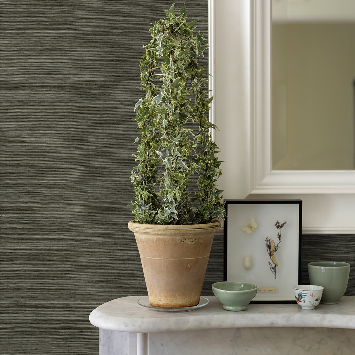 caihon-green-sisal-grasscloth-wallpaper-york-wallcoverings-2972-86120 - York Wallcoverings Wallpaper