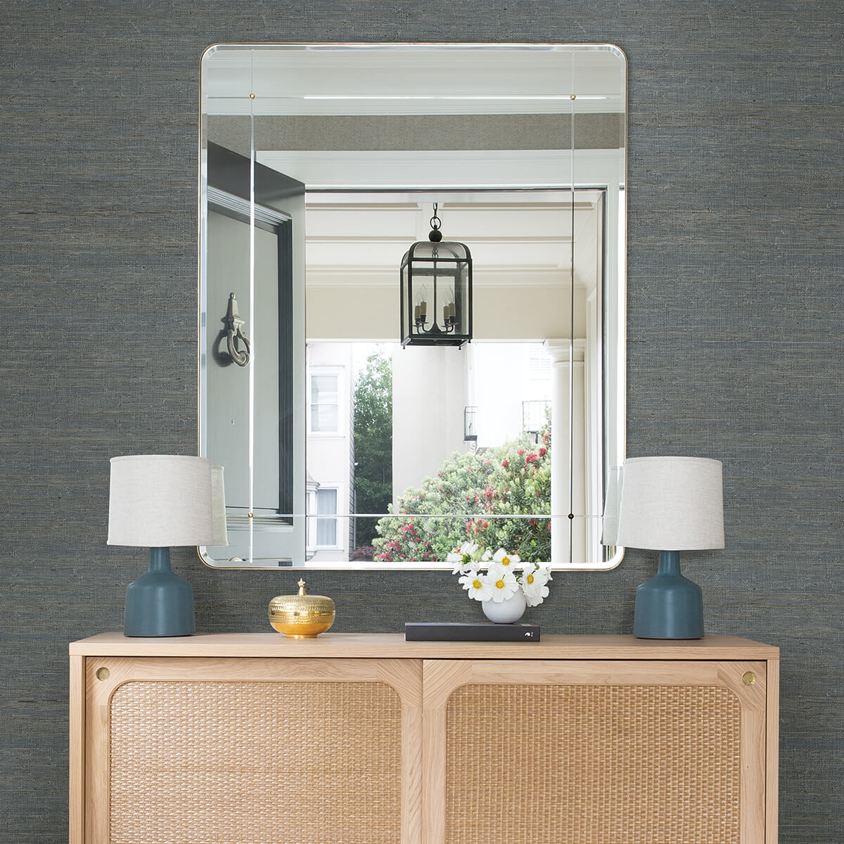 aiko-teal-sisal-grasscloth-wallpaper-york-wallcoverings-2972-86124 - York Wallcoverings Papel pintado
