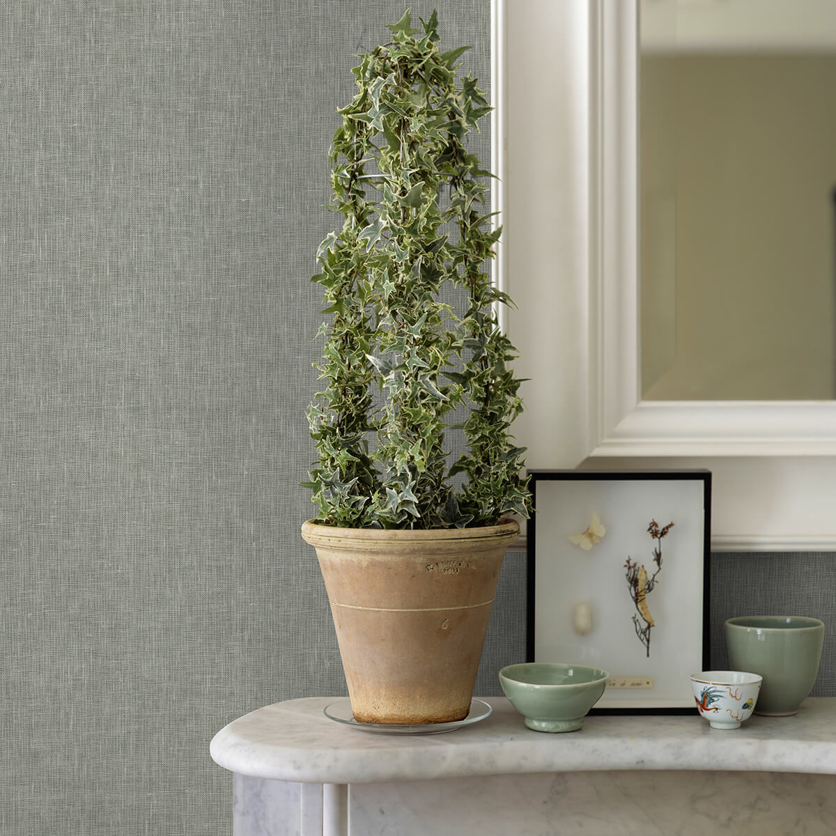 donmei-grey-linen-wallpaper-york-wallcoverings-2972-86135 - York Wallcoverings Papel pintado