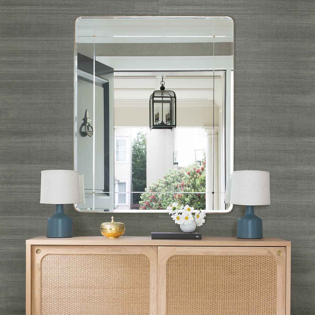 Sakiya Slate Sisal Grasscloth Wallpaper - York Wallcoverings - 2972-86138 - York Wallcoverings Wallpaper