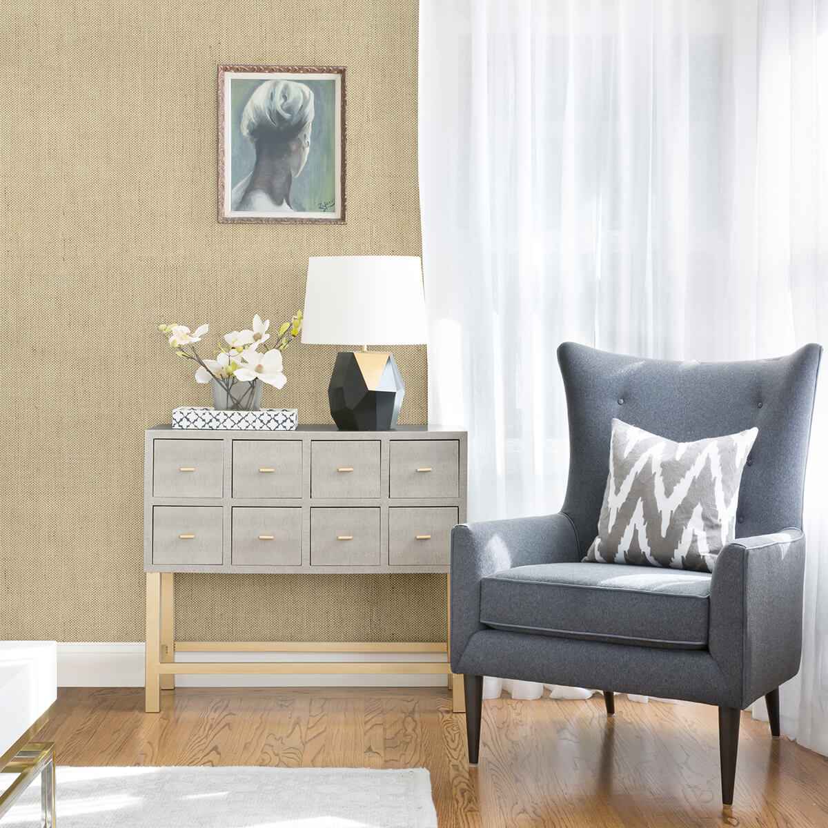 Yanyu Wheat Paper Weave Grasscloth Wallpaper - York Wallcoverings - 2972-86142 - York Wallcoverings Wallpaper