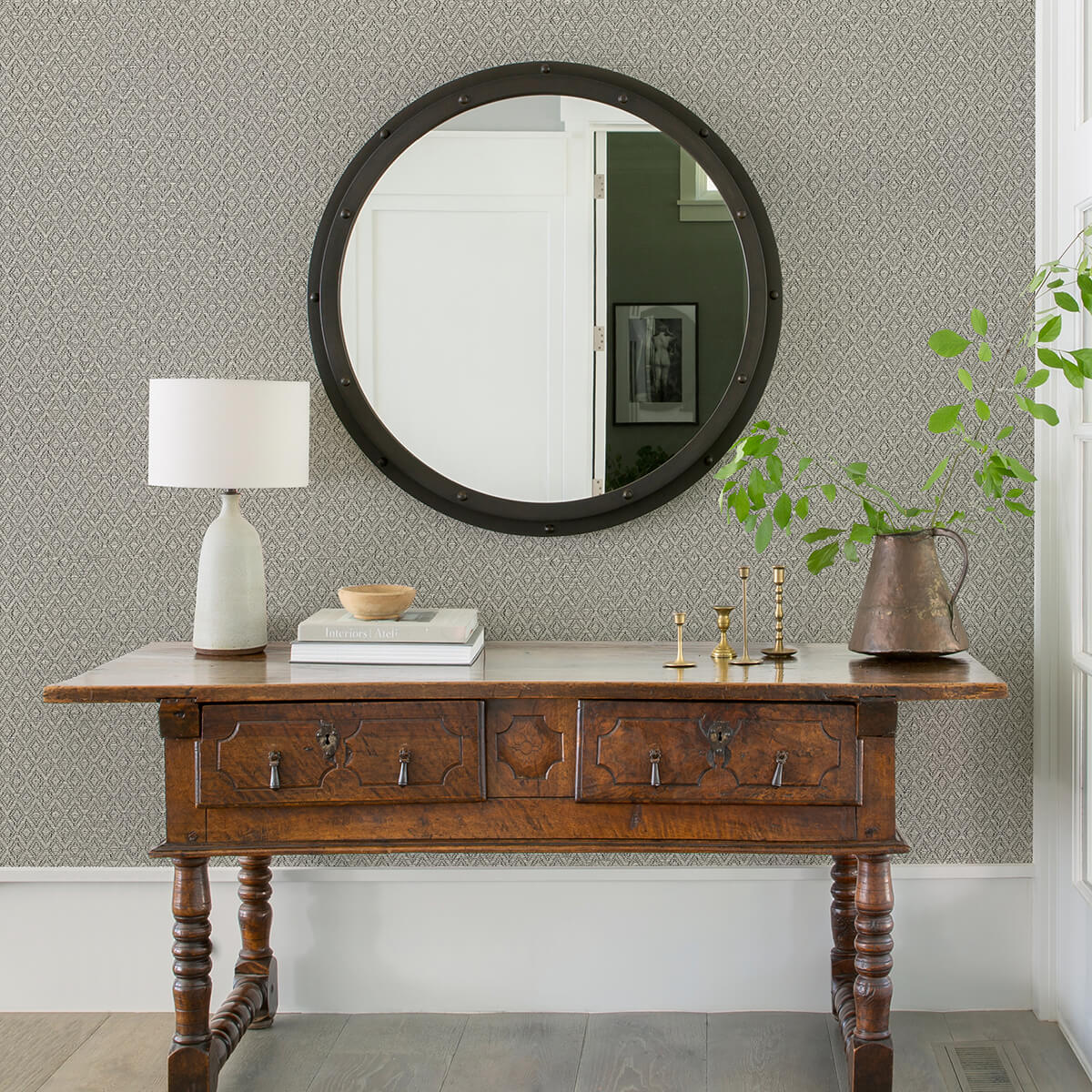 hui-grey-paper-weave-grasscloth-wallpaper-york-wallcoverings-2972-86146 - York Wallcoverings Papel pintado